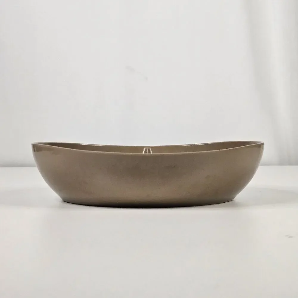 Mid Century Melmac Boonton Divided 2 Cups Serving Bowl Brown Vintage Tableware